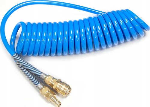 Wąż pneumatyczny spiralny z szybkozłączami typu 26KA PU 8x5mm 5m 12