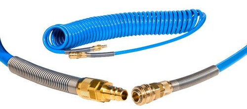 Wąż pneumatyczny spiralny z szybkozłączami typu 26KA PU 12x8mm 12m 9