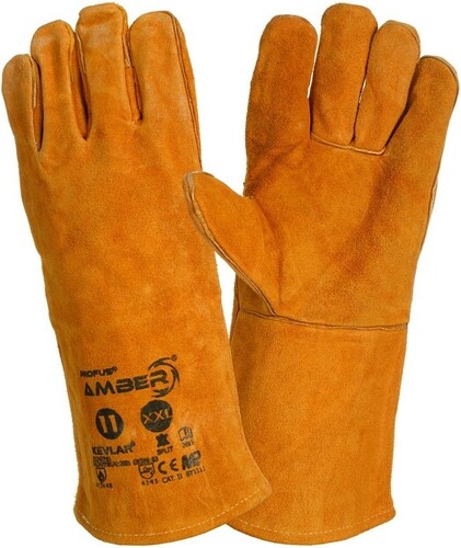 Rękawice spawalnicze skóra dwoinowa bydlęca kevlar AMBER 5