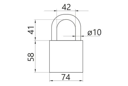 Kłódka żeliwna zatrzaskowa LOB KSS75 2