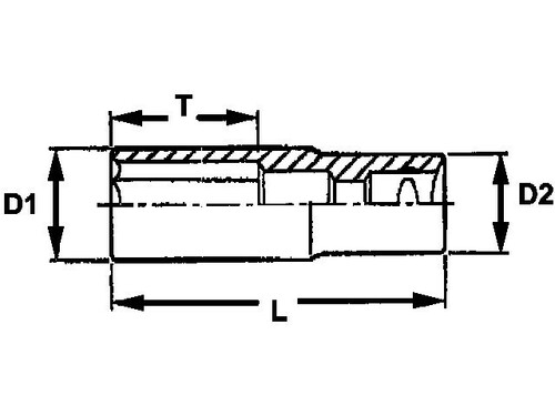 Nasadka udarowa długa z chwytem 3/4'' 21 mm 3