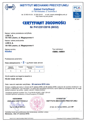 Kłódka mosiężna zasuwkowa antykorozyjna LOB KMM5 4