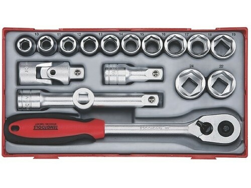 Zestaw kluczy nasadowych. Z chwytem □ ½'' Teng Tools TT1218 3