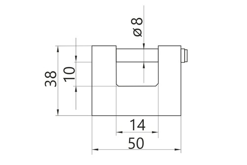 Kłódka żeliwna trzpieniowa M&D KZT-50 2
