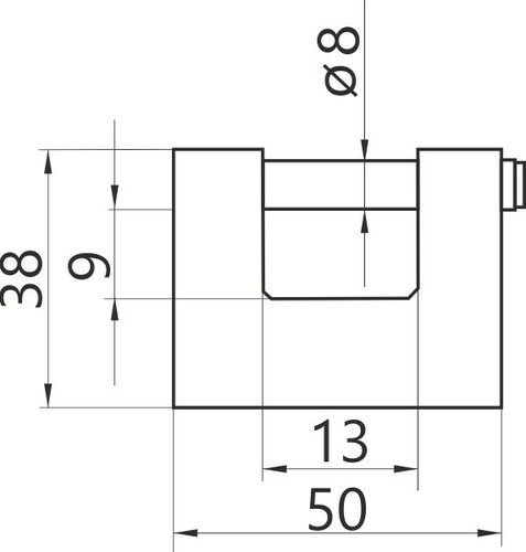 Kłódka żeliwna trzpieniowa GERDA KZZT S50 2