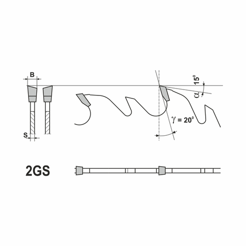 Piła HM MULTIX PRO Twin 0630x70x6,0/3,7/18+6z 2GS 4(20x6) do cięcia drewna świeżego na wielopiłach i trakach tarczowych GLOBUS 25