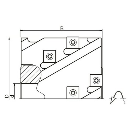 Głowica frezowa spiralna 0120x40x80/3+3z - z dzieloną krawędzią skrawającą GLOBUS 18
