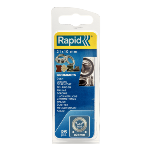 Przelotki 10x21mm 25szt+kowadełko Rapid 5000412 12