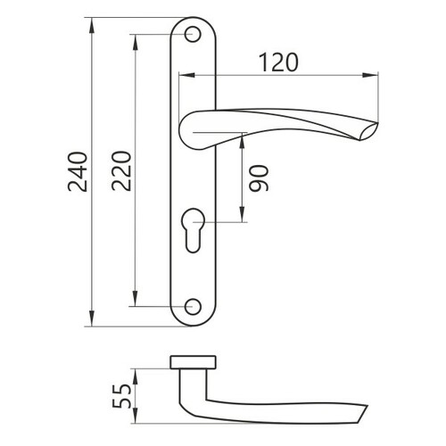 Klamka do drzwi 90 WB Metal-Bud Diana nikiel 2