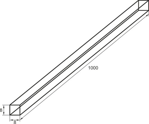 Kwadrat do klamki 8x8x1000 mm 2