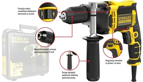 Wiertarka udarowa 750W + walizka STANLEY FMEH750K 5