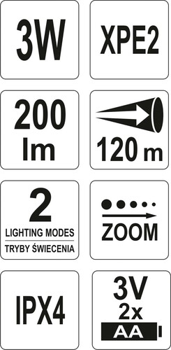 Latarka warsztatowa 160x29mm 3W LED CREE YATO YT-08565 4