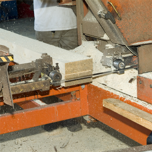 Piła taśmowa PIRANIA Plus /HOR/ 4005x35x1,1/22 do cięcia drewna świeżego na trakach taśmowych GLOBUS 9