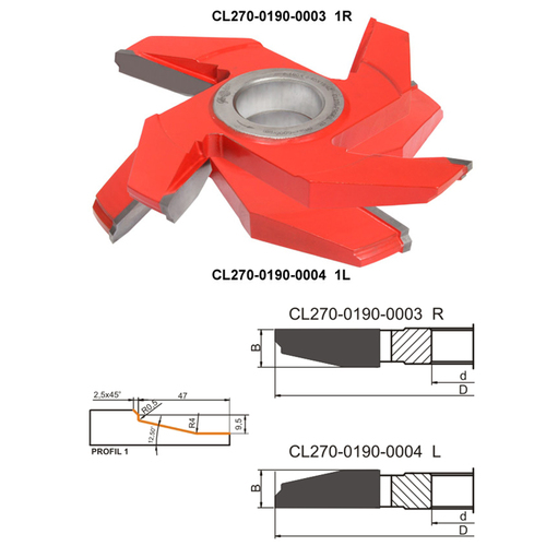 Frez HM nasadzany do płycin 0190x40x18/4z lewy GLOBUS 5