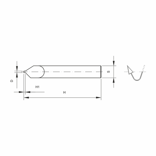 Frez trzpieniowy VHM z pilotem walcowym D1xH10,4xH38xS6 1 do grawerowania GLOBUS 4