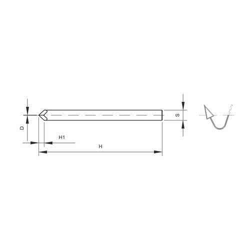 Frez trzpieniowy VHM kształt piramidy D0,1xH160xH70xS6 3 do grawerowania GLOBUS 4
