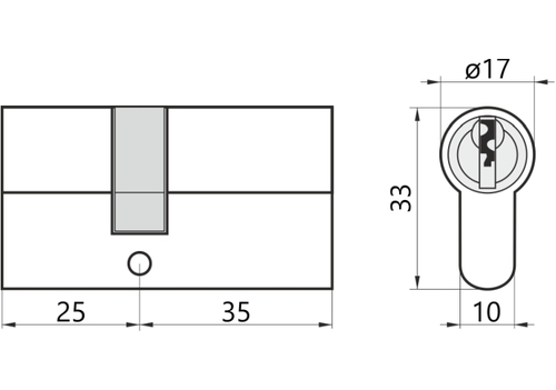 Wkładka do drzwi do zamka 25/35 M&D A2 2