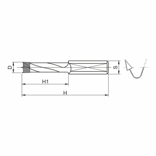 Wiertło HM nieprzelotowe 5mm prawy Globus LS501-0510-0002 3