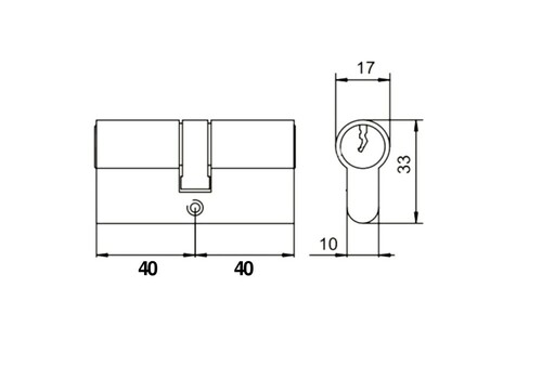 Wkładka do zamka 40/40 dwustronna LOB Ares blister mosiądz 2