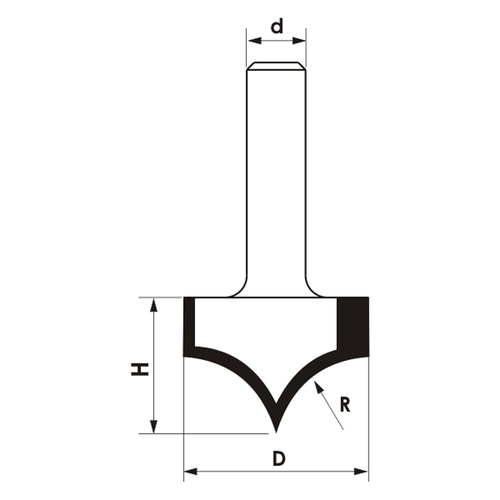 Frez zaokrąglający CNC PREMIUM D8xH7,5xd6 / RR4 z ostrzem prowadzącym GLOBUS 4