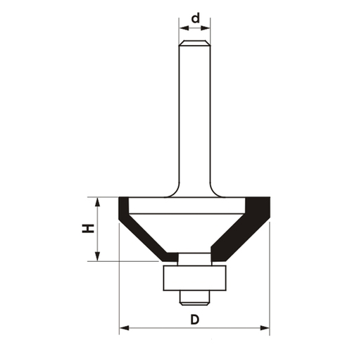 Frez fazujący CNC PREMIUM D35,5xH15,9xd8 45st. z łożyskiem dolnym GLOBUS 2