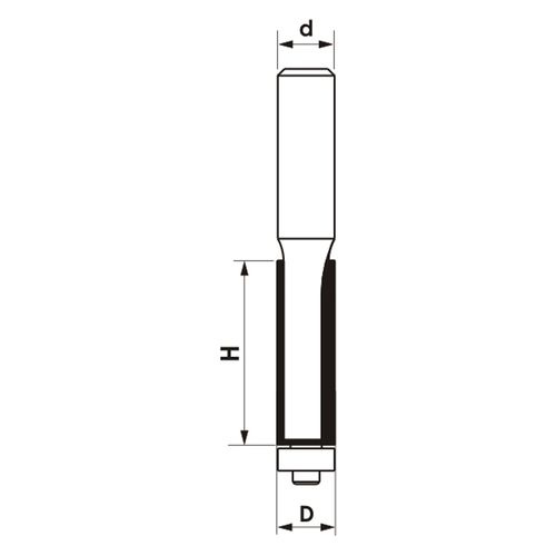 Frez prosty dwupłytkowy CNC PREMIUM D12,7xH50,8xd12 z łożyskiem dolnym GLOBUS 4