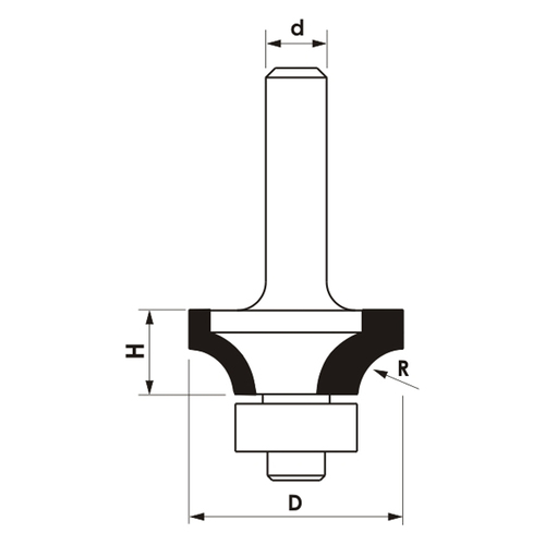 Frez zaokrąglający CNC PREMIUM D20,6xH8xd8 / RR4 z łożyskiem dolnym GLOBUS 4