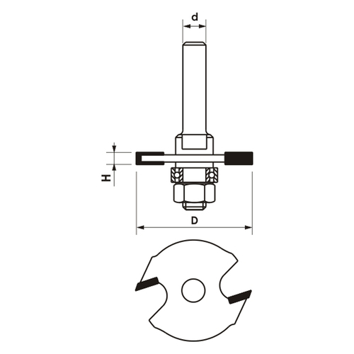 Frez do rowkowania CNC PREMIUM D40xH2xd8 z frezem nasadzanym rowkującym GLOBUS 15