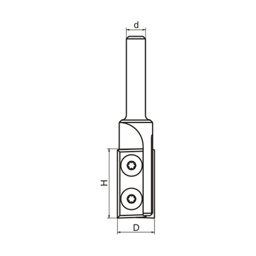 Frez prosty Z2 D16xH12xd0008 z wymienną płytką HM GLOBUS 3
