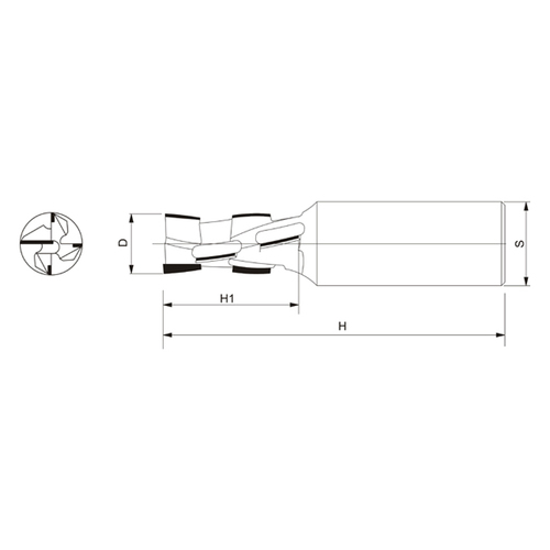 Frez trzpieniowy DIA DUO TOP 4 eco D18xH134xS20xH95/Z2+1 DIA8 H DIA2,7 GLOBUS 4