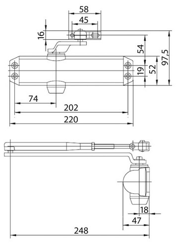 DC120 Samozamykacz z ramamieniem BIAŁY 2
