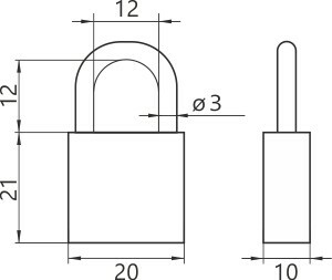 Kłódka mosiężna zatrzaskowa KMZ S2010 A GERDA BRASS LINE Blister 2