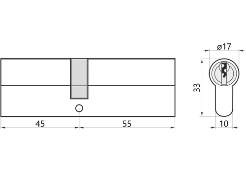 Wkładka z atestem do drzwi do zamka 45/55 Gerda PRO SYSTEM X 2