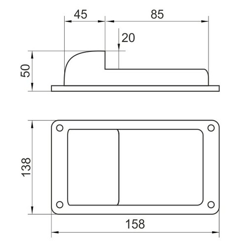 Odbojnik-stoper do bram 158x138x50 mm 2