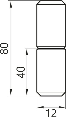Zawias toczony z kulką 12x80 2