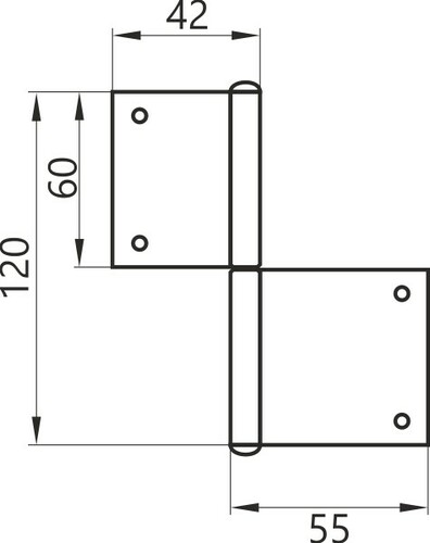 Zawias czopowy do drzwi 120 mm LEWY 2