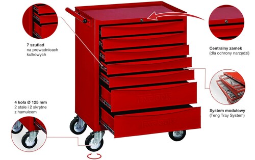 Wózek warsztatowy narzędziowy 314-elem. TCW807SV TengTools TENG_314 6