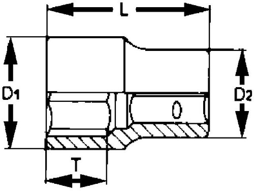 Nasadka 6-kątna z chwytem 3/4'' 26 mm 2