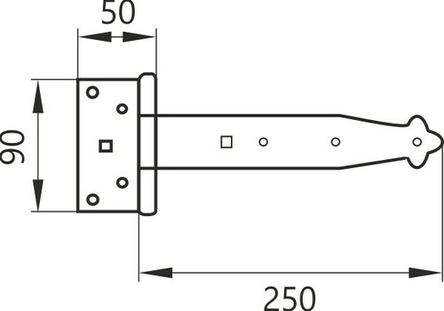 Zawias 250 altanowy czarny 2