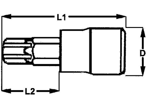 Nasadka trzpieniowa do gniazd typu TX z chwytem 1/2'' TPX55 2