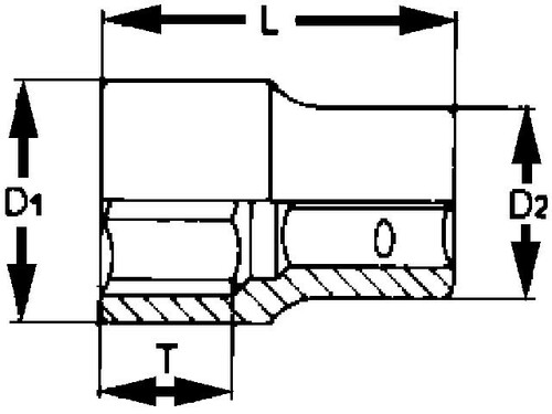 Nasadka 6-kątna calowa z chwytem 3/8'' 7/8'' 2