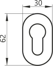 Szyld owalny do drzwi na wkładkę bębenkową IN130 OV inox 2
