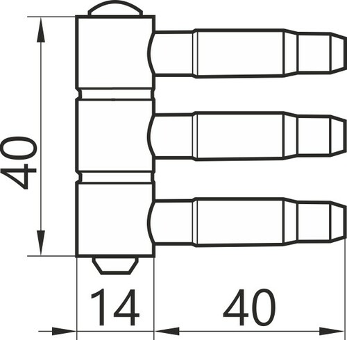 OTLAV Zawias wkręcany fi-14 3-częściowy OT-300 ocynk biały 2