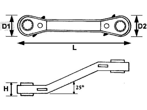 Klucz oczkowy z zapadką 7x9mm TengTools 11671-0203 2