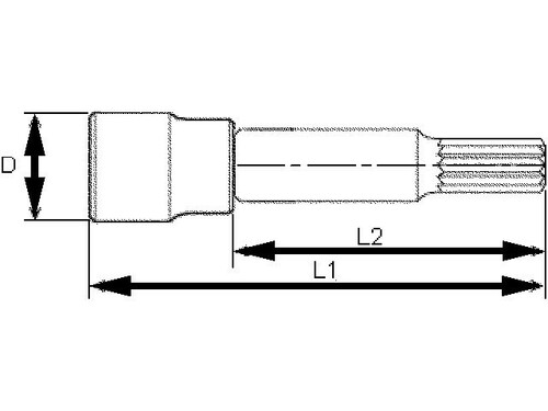 Nasadka trzpieniowa 12-kątna długa z chwytem 1/2'' 09 2