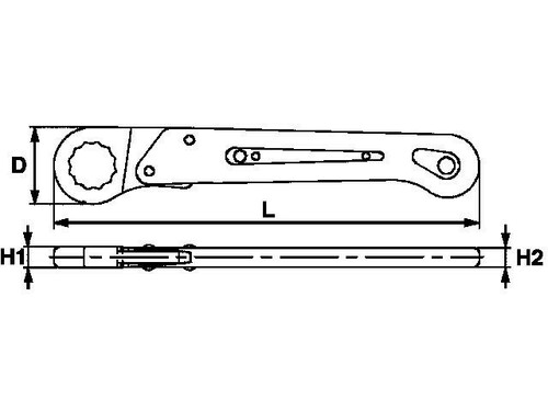 Klucz oczkowy z zapadką otwierany 16MM TengTools 18679-0309 2