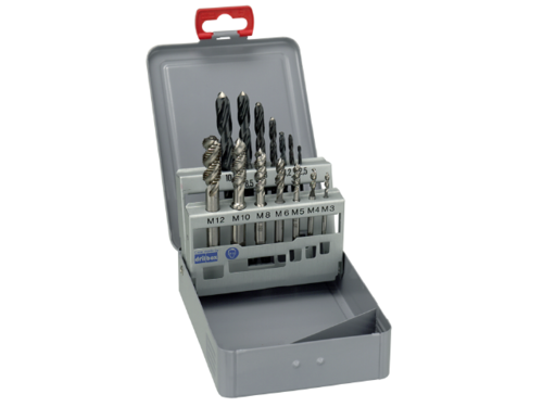 Zestaw gwintowników krętych M3-13 i wierteł 2,5-10,2mm 2
