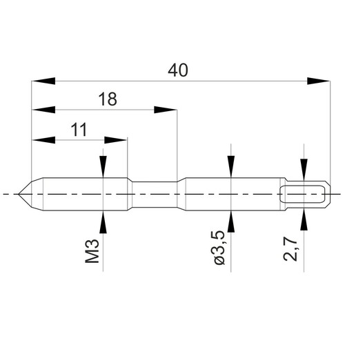 Gwintownik maszynowy krótki M3 DIN-352 HSS 1 szt. FANAR 2