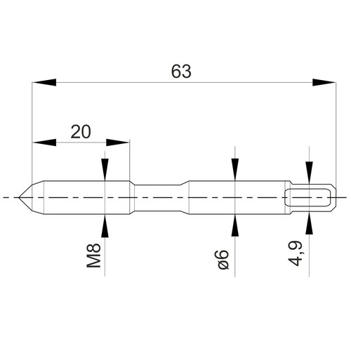 Gwintownik maszynowy krótki M8 DIN-352 HSS 1 szt. FANAR 2