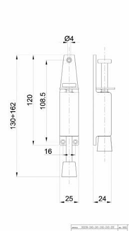 Przytrzymywacz drzwiowy  BRĄZ OTLAV  L-130 2